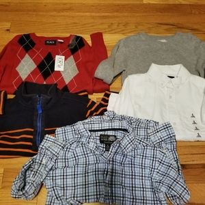 Lot of 5 boys size 5/6 long sleeve tops various brands EUC some NWT
